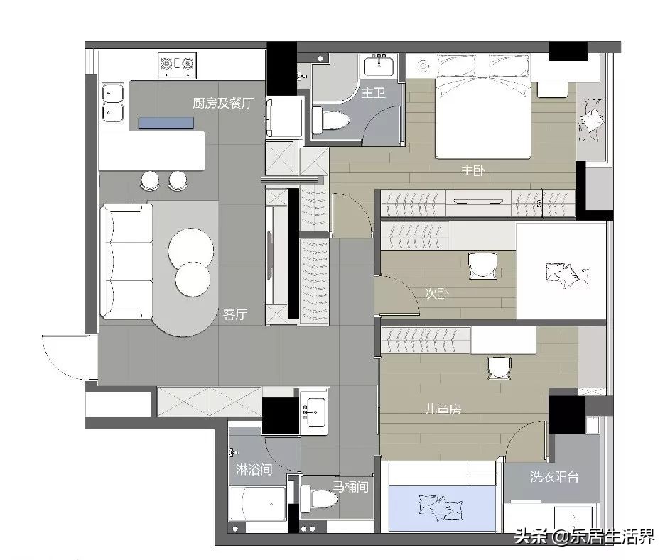 二胎妈妈太用心!89m²三室两厅里,塞下足足36m³储物空间