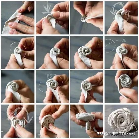 布艺玫瑰花的作品,花朵布艺作品