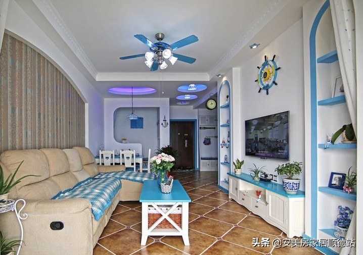 地中海60-70平小户型装修效果图,小户型装修设计小窝60平高级灰