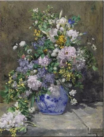 充满了魅力秋天的油画,油画里的春天美极了