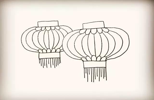 大红灯笼的简笔画法,怎么画灯笼的简笔画大全