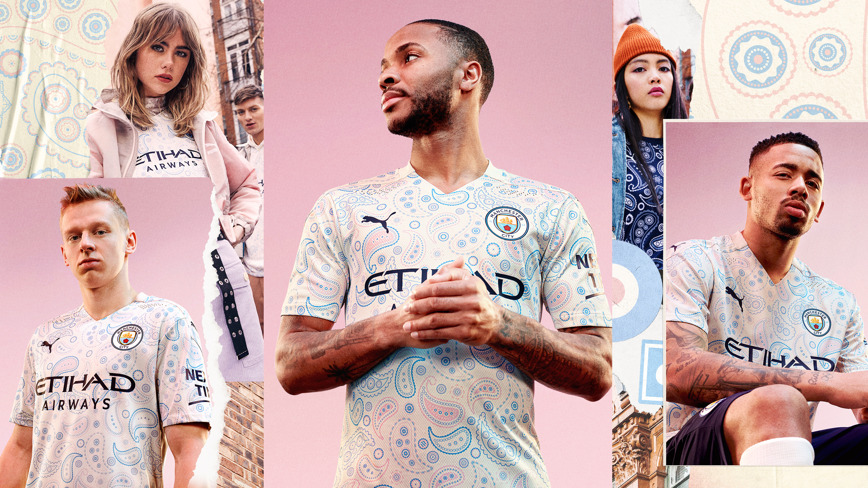 致敬英伦流行音乐的佩斯利腰果花纹PUMA发布曼城第三客场球衣