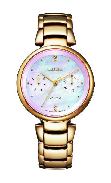 西铁城潮流电波女士腕表,西铁城月相光动能电波手表