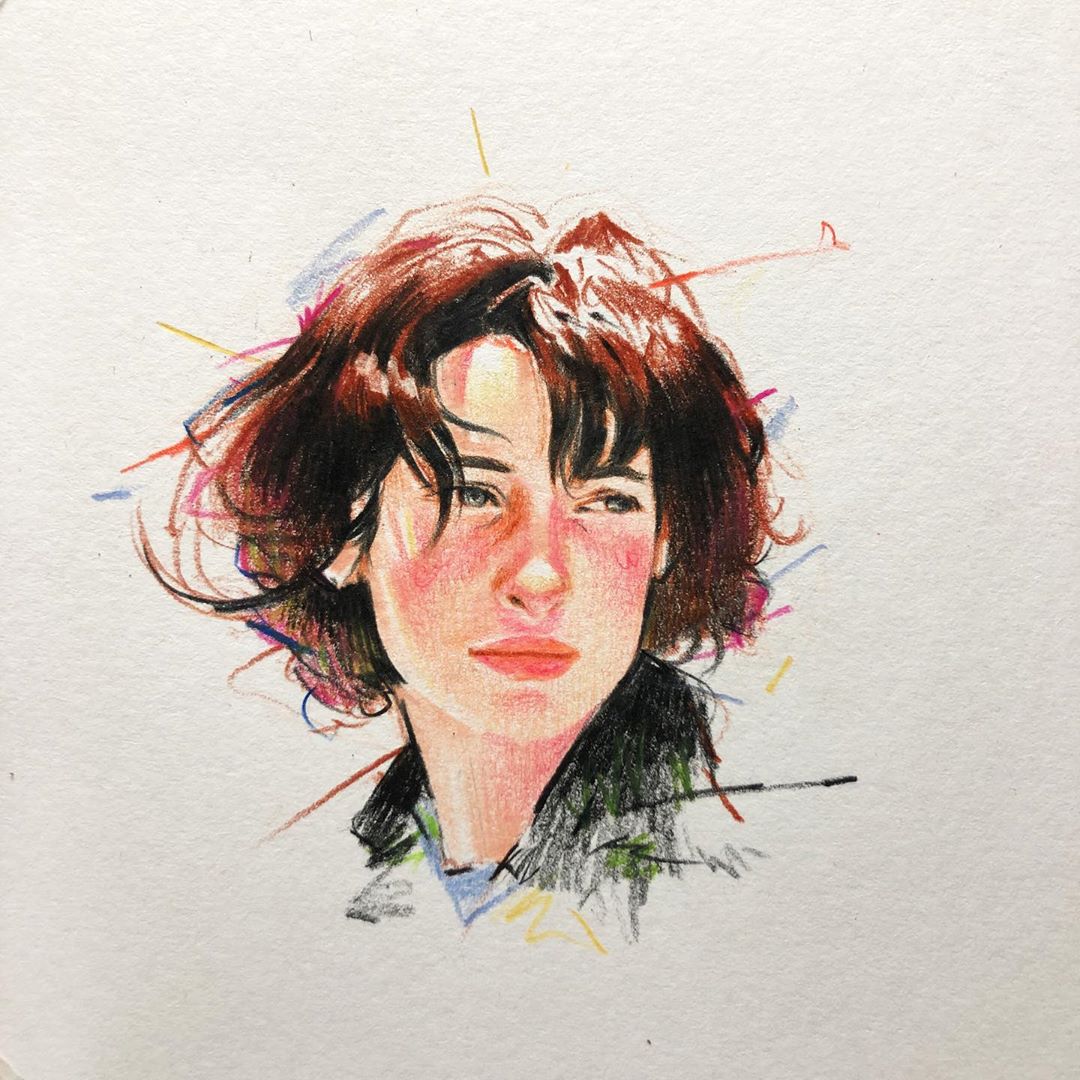 非常适合初学者的画小插画彩铅,彩铅插画手绘中国古风人物四年级