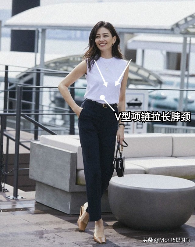 肩宽、脖子短的女生，如何挑选上衣？“一分为二、弱化肩线”就行