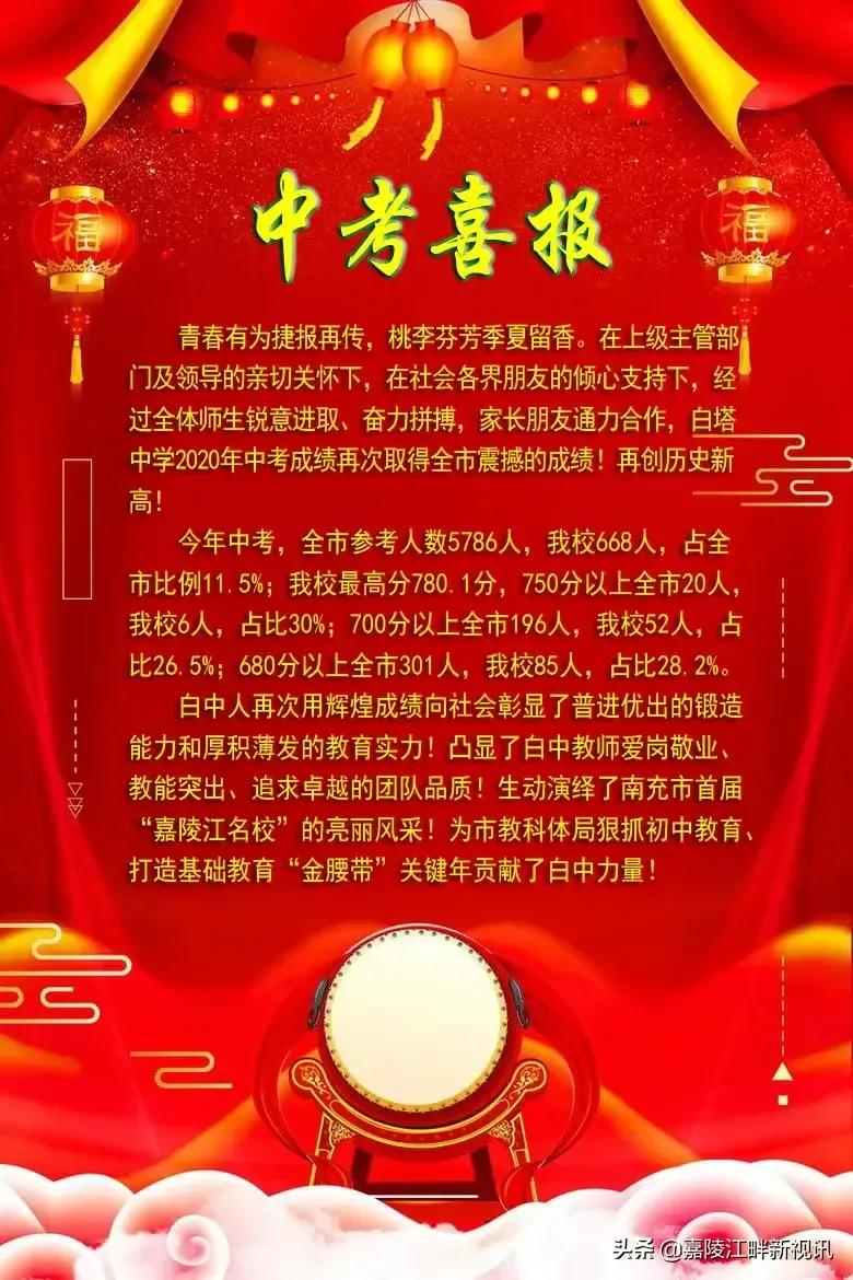 阆中市白塔中学中考喜报,阆中市白塔中学中考喜报2021