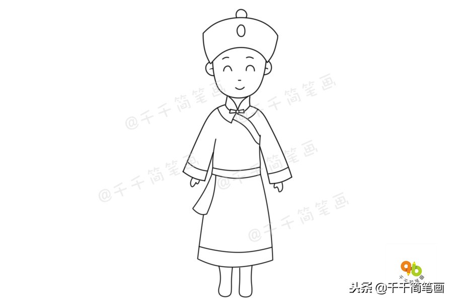 56个民族服装完整版简笔画教程,简笔画入门教学少数民族服饰人物