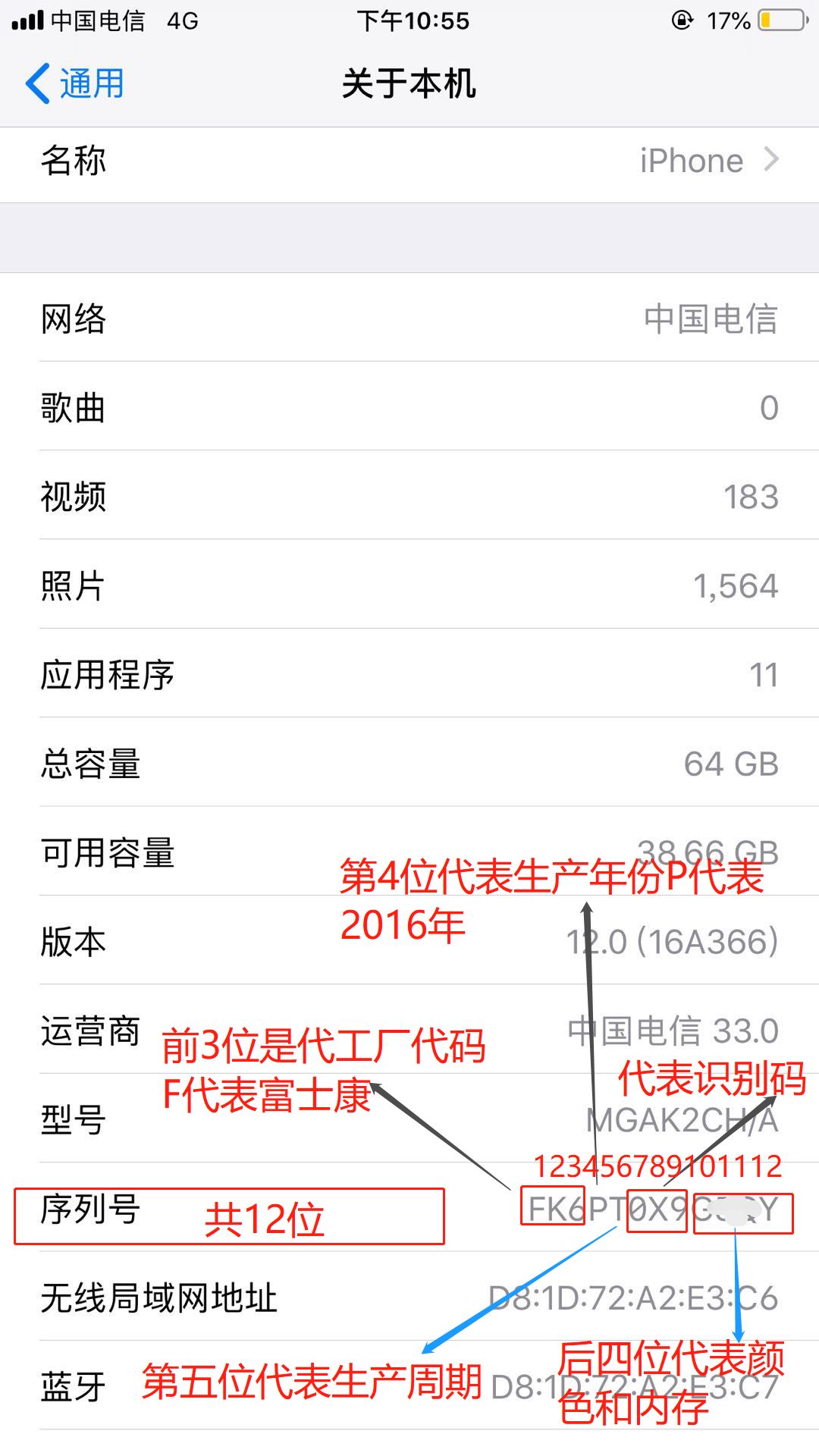 iphone序列号解读,iphone12序列号型号对照表