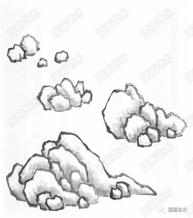 山水画基础技法山石,墨香书画轩山水画技法视频