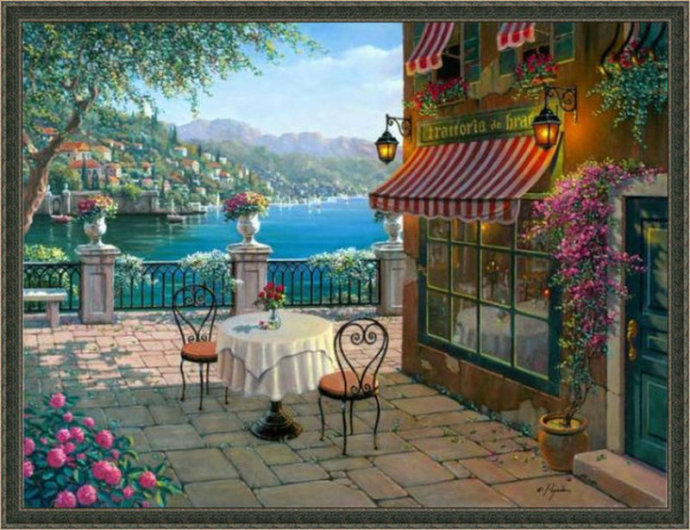 唯美风景油画图片大全,油画花朵唯美风景