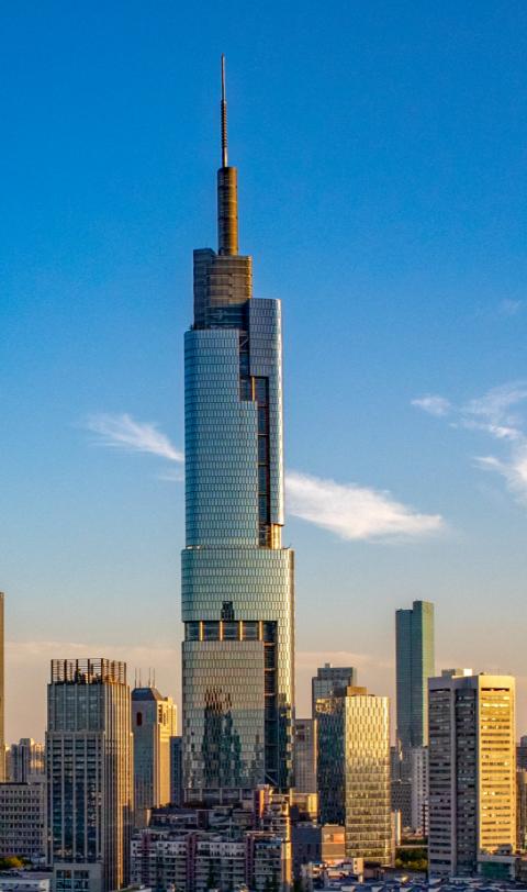 江苏最高的紫峰大厦,摩天高楼江苏