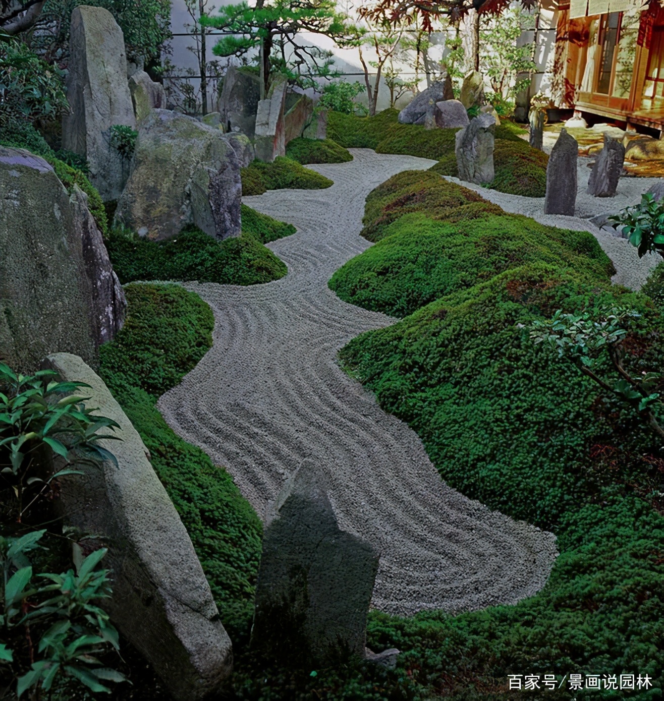 日式景观庭院枯山水经典设计,正宗日本枯山水庭院设计