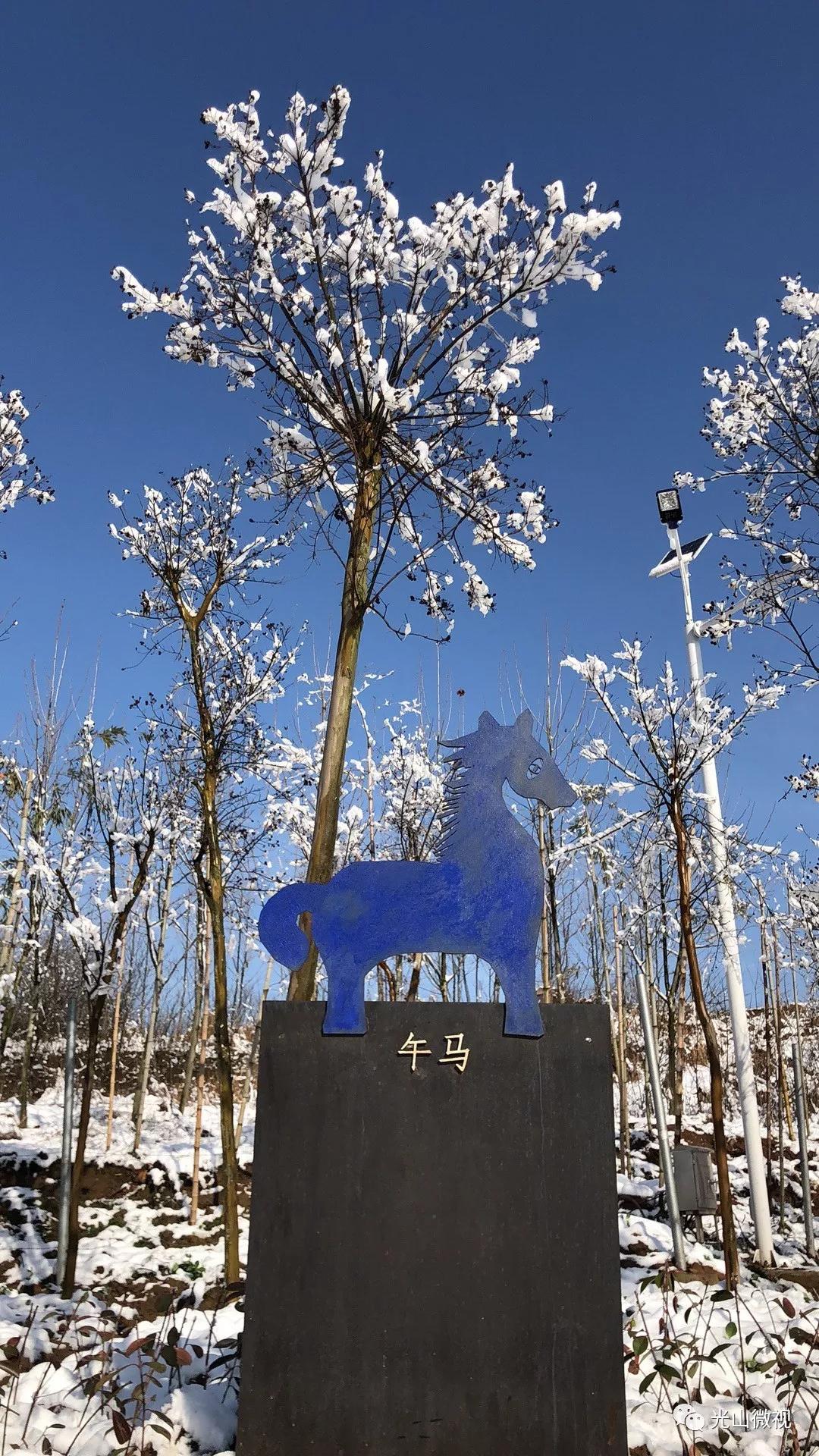 替你“打卡”！疫情中的光山雪景