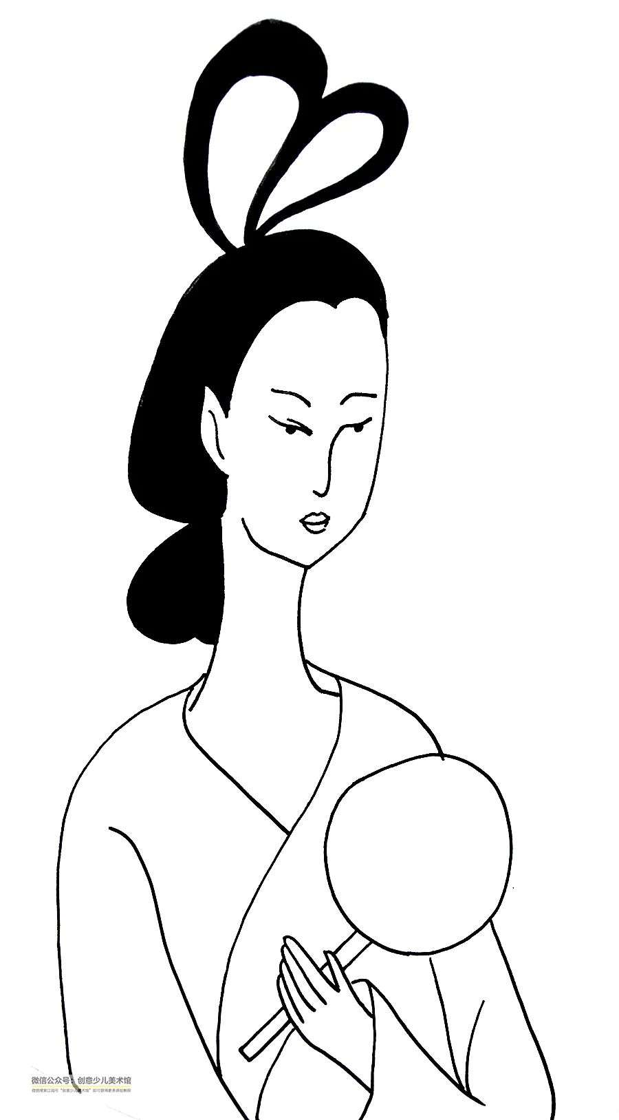 萌趣水墨人物儿童画,古装人物画儿童画教程