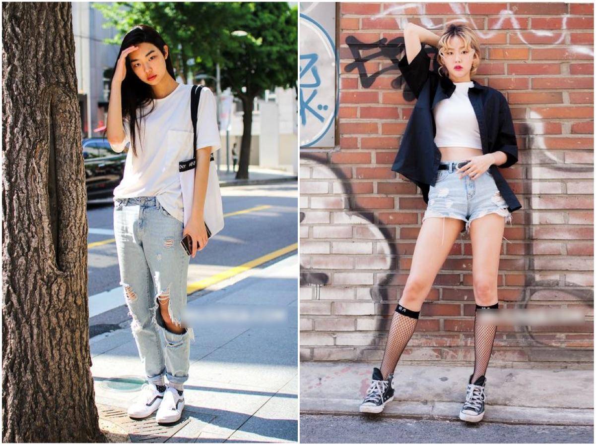夏季t恤干净舒服的穿搭,白t恤韩系风格穿搭夏季