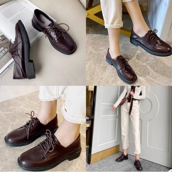 高跟鞋不累脚春季百搭显瘦,高跟鞋英伦风小皮鞋