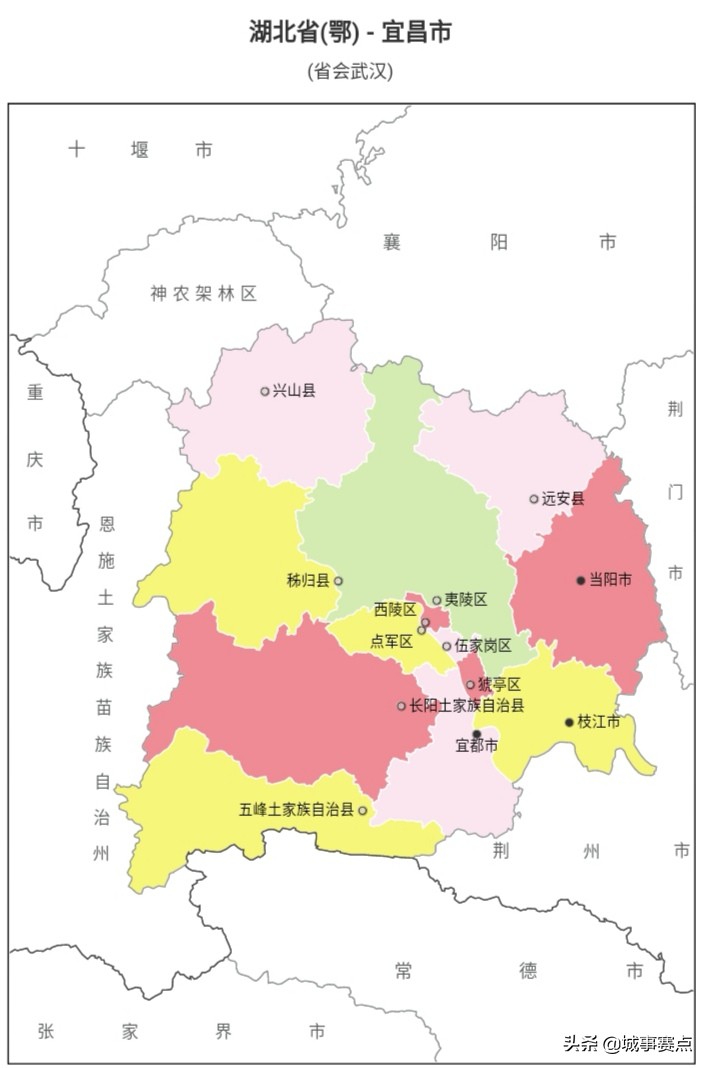 湖北省地图行政区划,湖北省各市县行政区划图