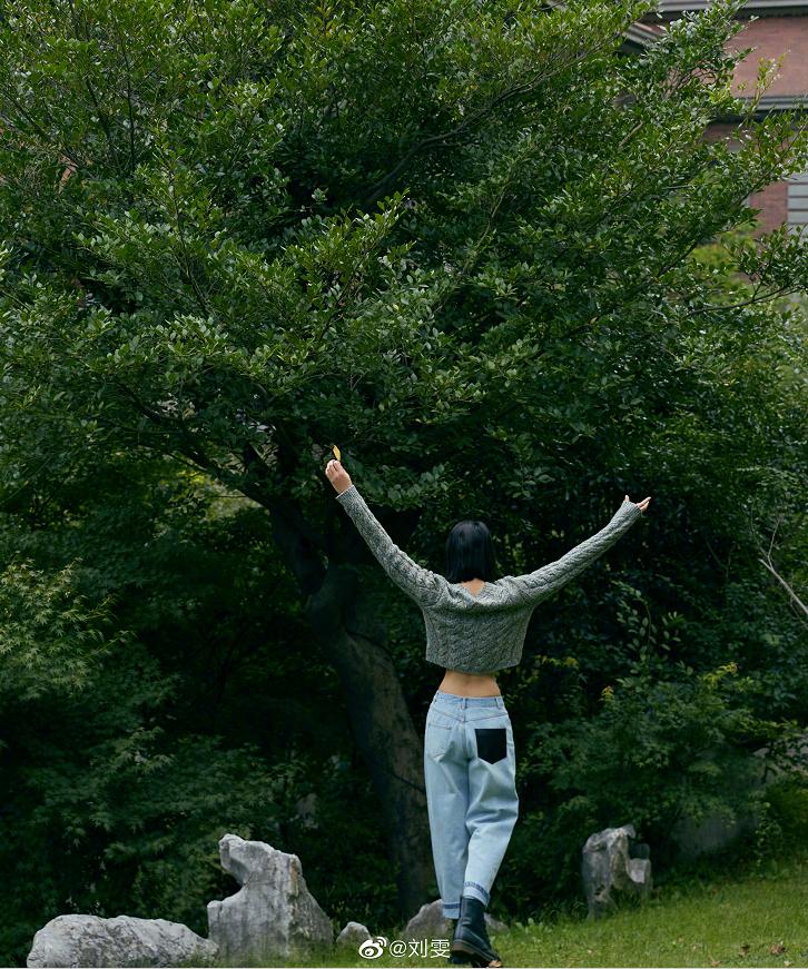 刘雯黑西装走红毯照片,刘雯露腰装量腿