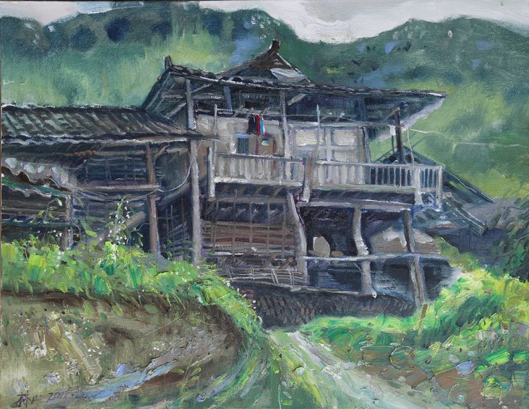 林山书画,桂林山水油画