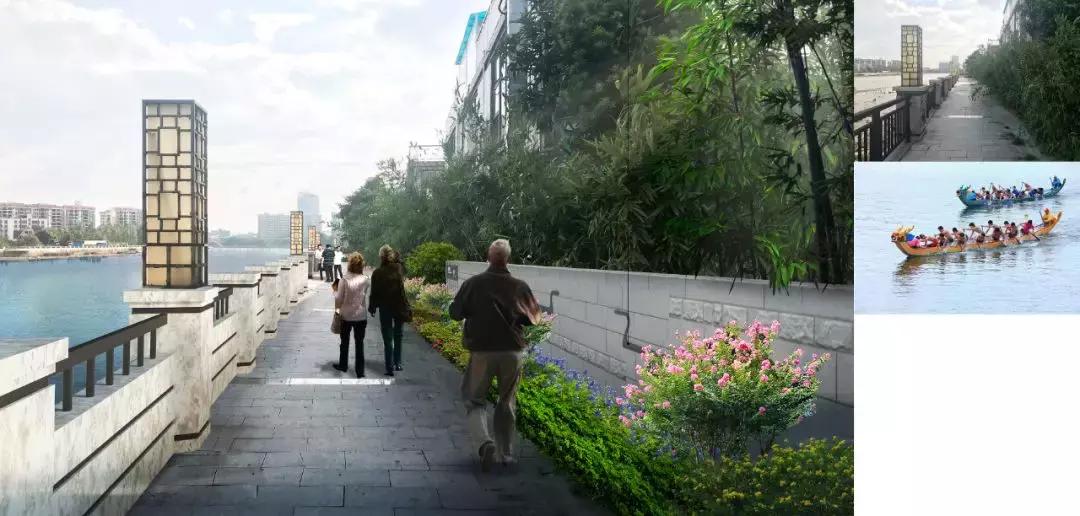 麻涌景观河,一河两岸景观拦河坝