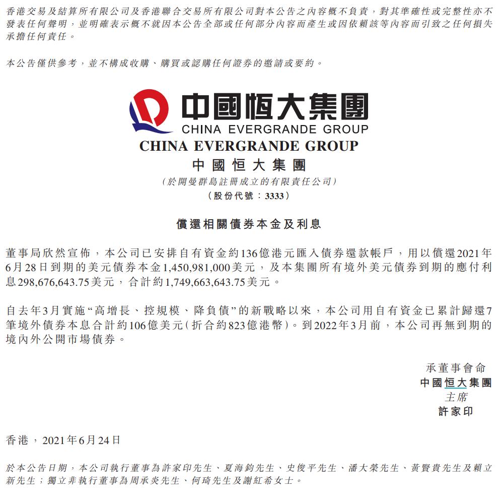 恒大今日股票消息,重磅恒大负债约3000亿美元