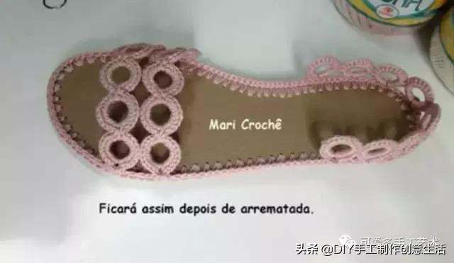 旧鞋底改造钩针鞋教程,手工钩鞋教程春夏季椰子鞋