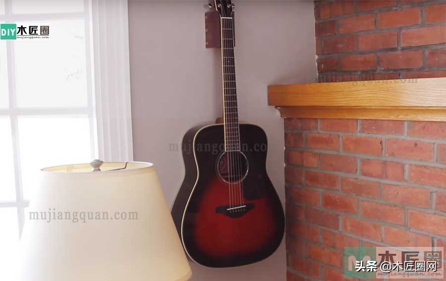 自制吉他挂钩墙壁挂架,吉他墙架制作视频