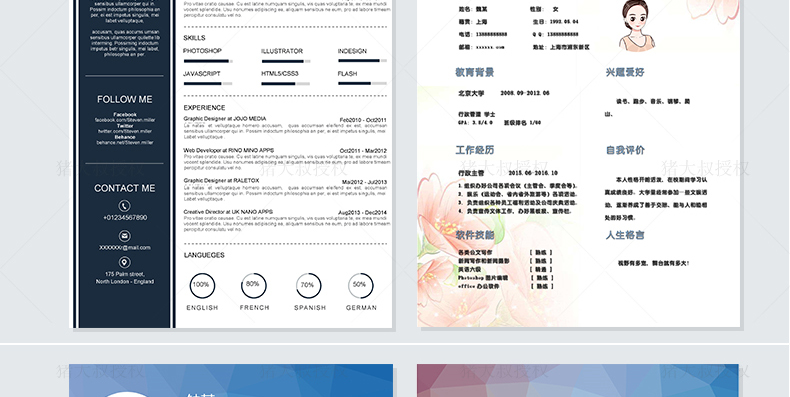 700套高端简历模板,2000套简历模板进来自取
