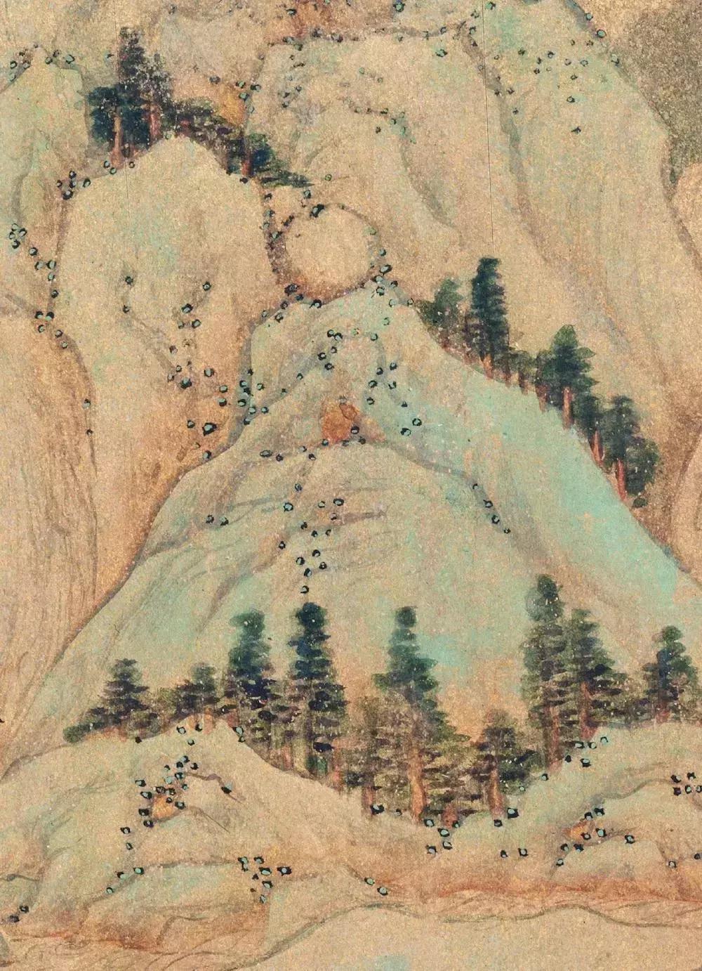 青色意境图,展现中国传统美学独有的意境