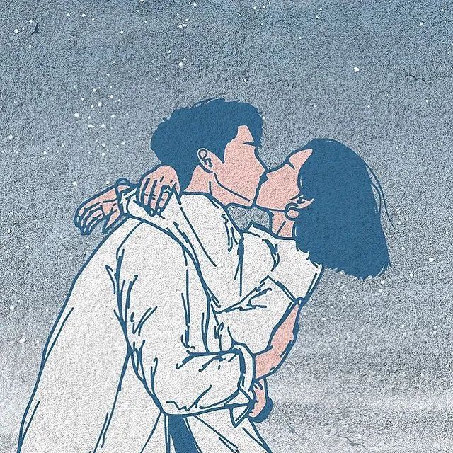 韩国插画师霸道总裁插画,韩国插画师笔下的情侣日常