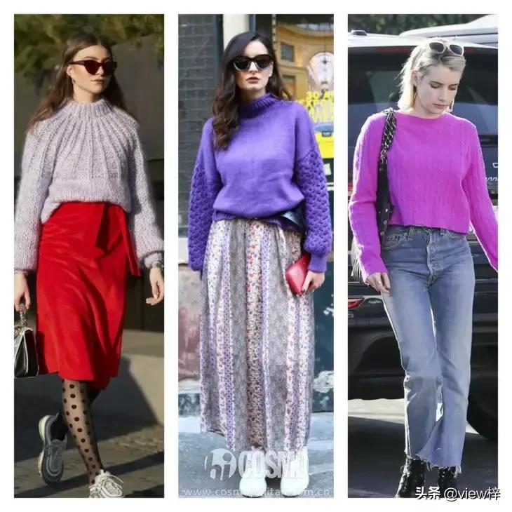 刘雯同款羊毛衫穿搭,初恋风的毛衣