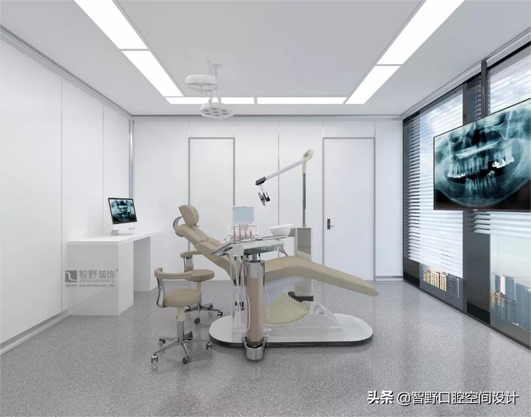 100平口腔诊所高端精品设计效果图,智野设计