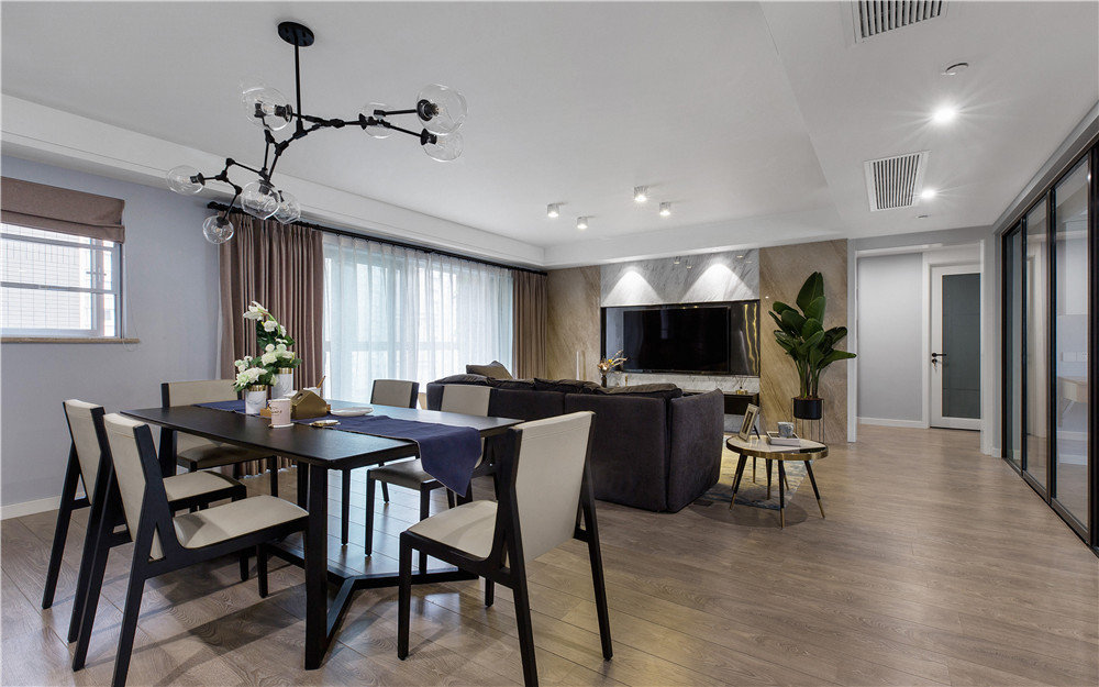 盛秦西苑93平一室一厅装修设计,盛秦西苑效果图