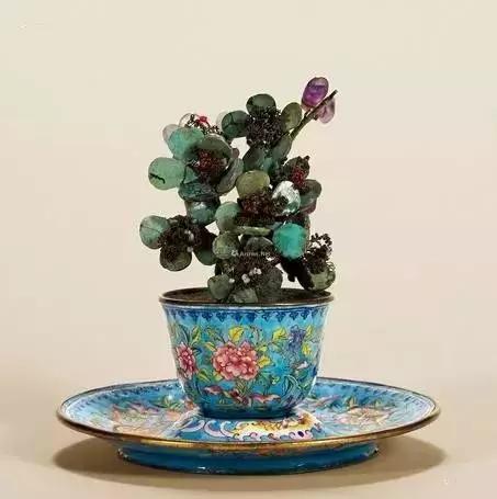 故宫里的玉石盆景,故宫景泰蓝盆景欣赏