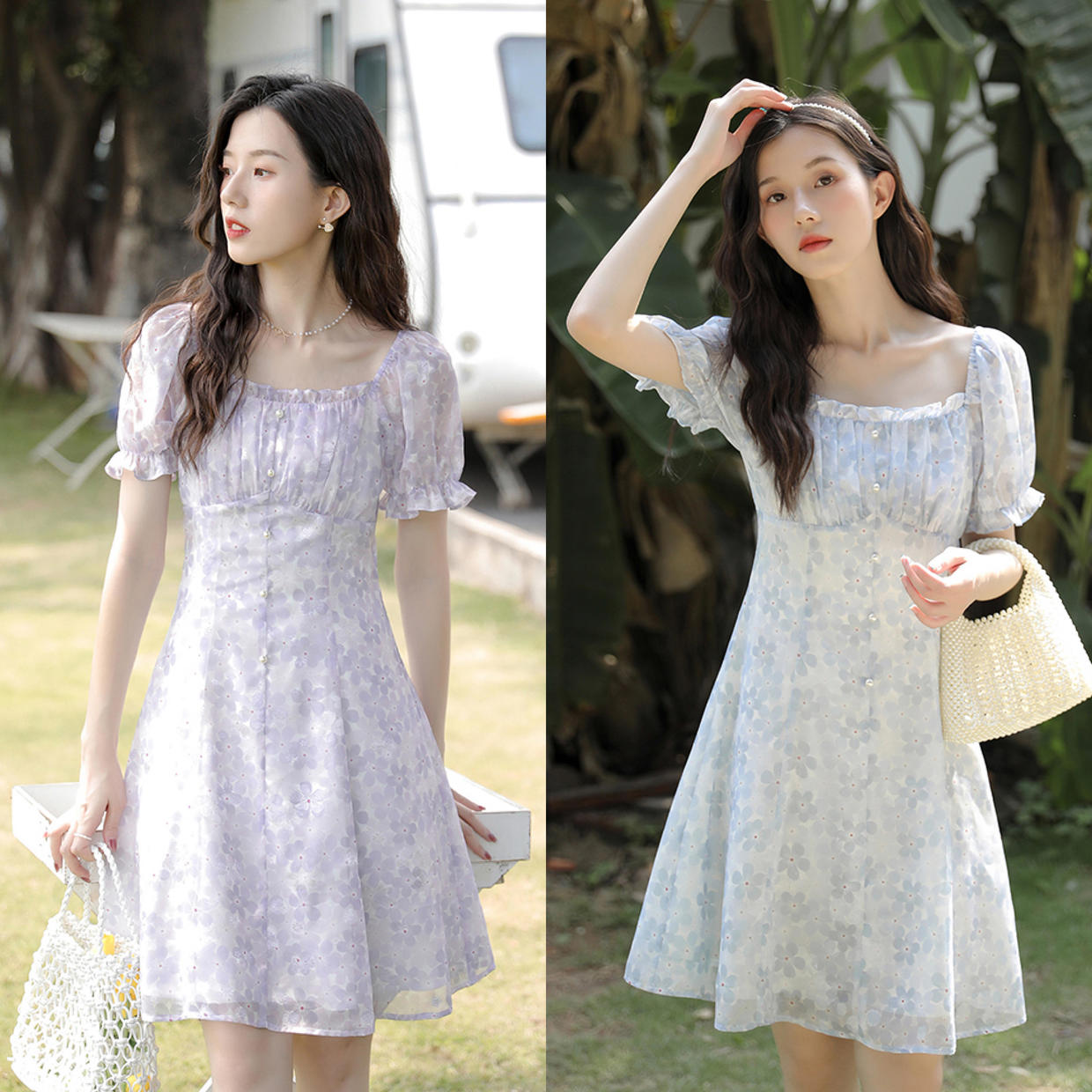 2023年春夏时尚碎花减龄连衣裙,今年夏天又流行起来的碎花连衣裙