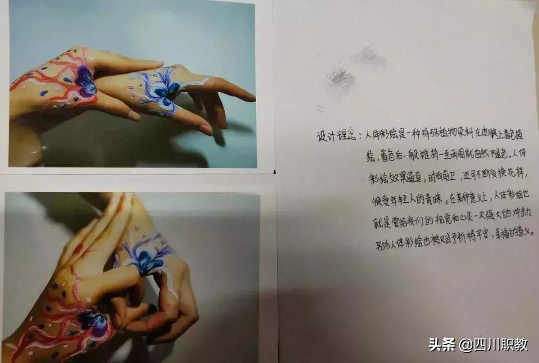 中学生面部彩绘,高校手绘