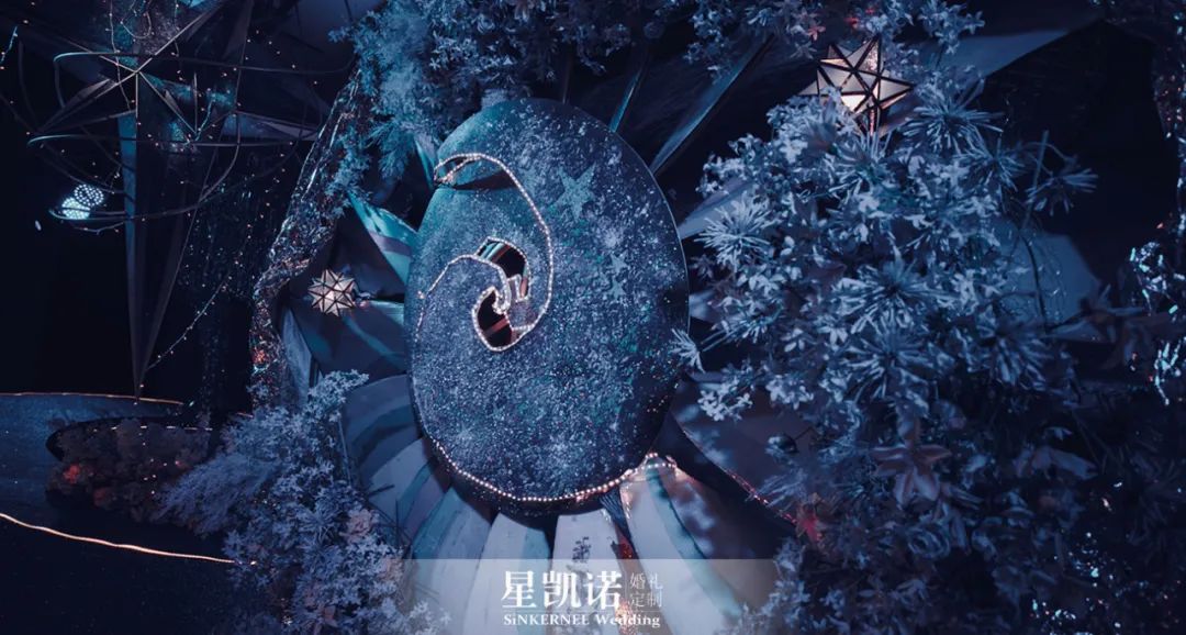 一整个触手可及的宇宙星河,把仰望的星空搬进婚礼,繁星璀璨