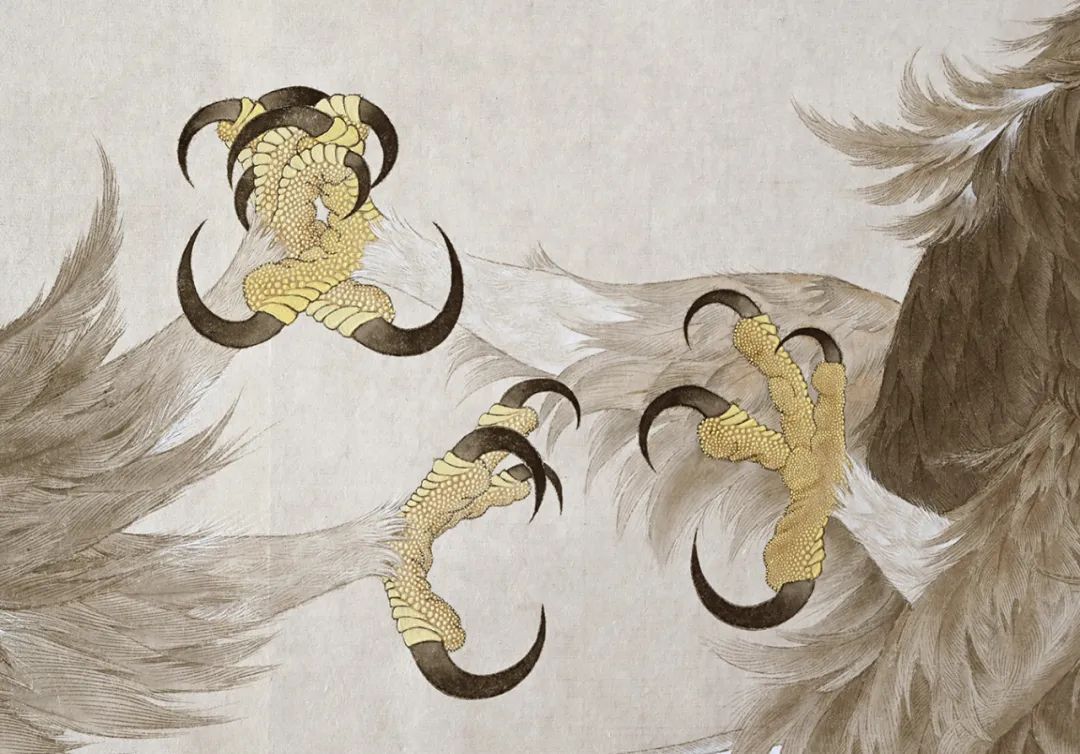 他画的鹰，严谨工致，萧疏威严