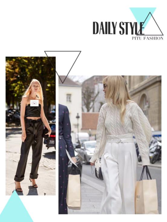 今年流行的纸袋裤怎么穿,新款流行好看显瘦百搭裤