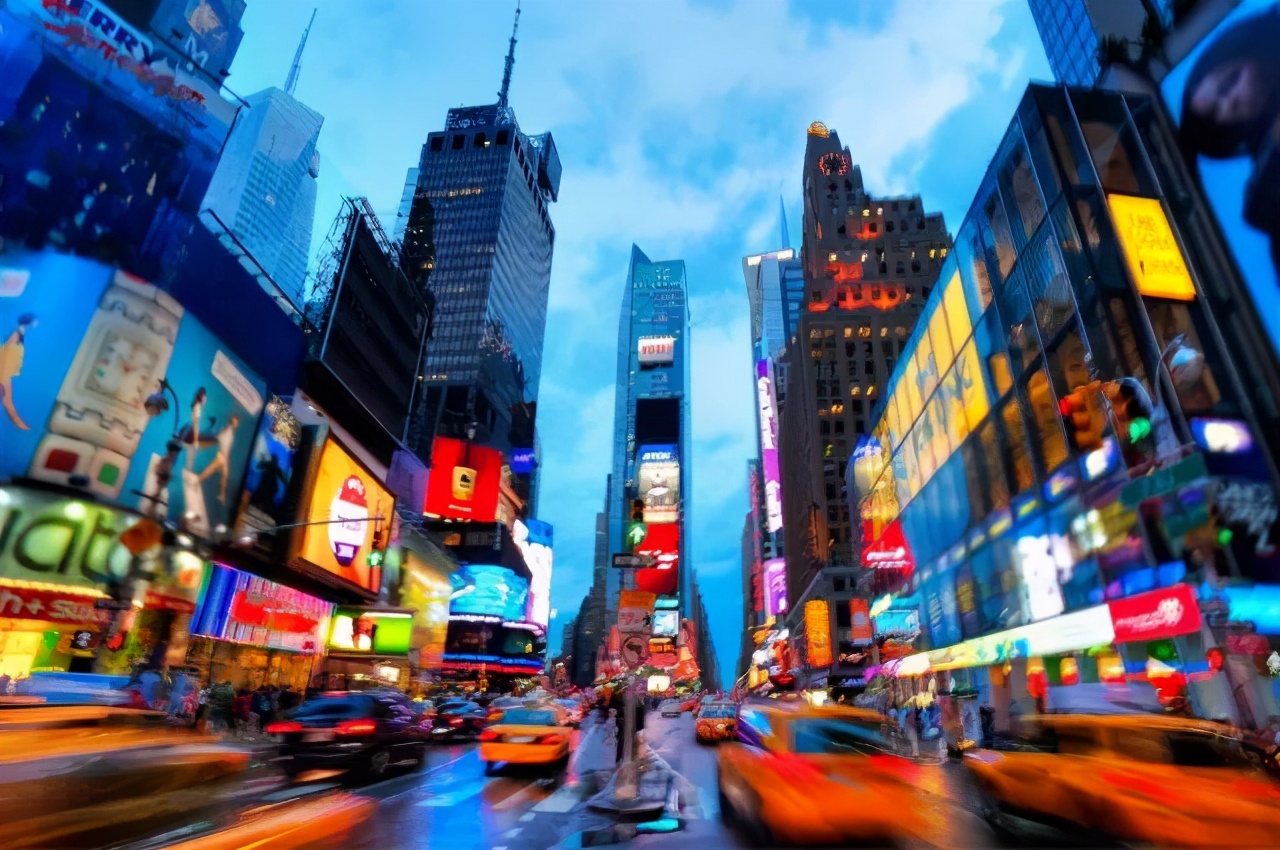 美国纽约的曼哈顿,纽约曼哈顿岛全景