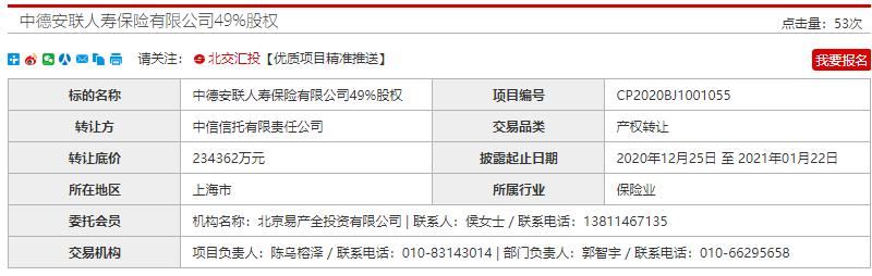 第二家外资独资寿险要来了?中信信托清仓中德安联人寿49%股权,安联这次如何布局?