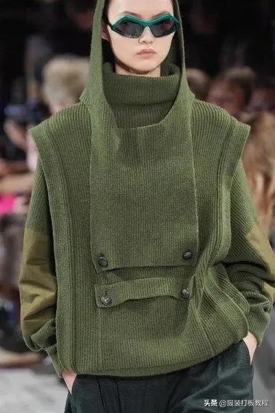 针织圆形口袋视频教程,针织开衫口袋怎么织