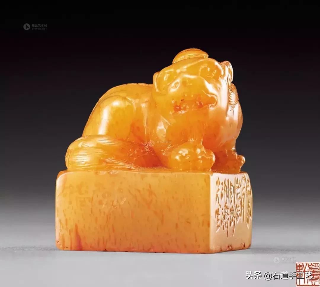 清代中后期田黄印章图片,馆藏田黄印章细节