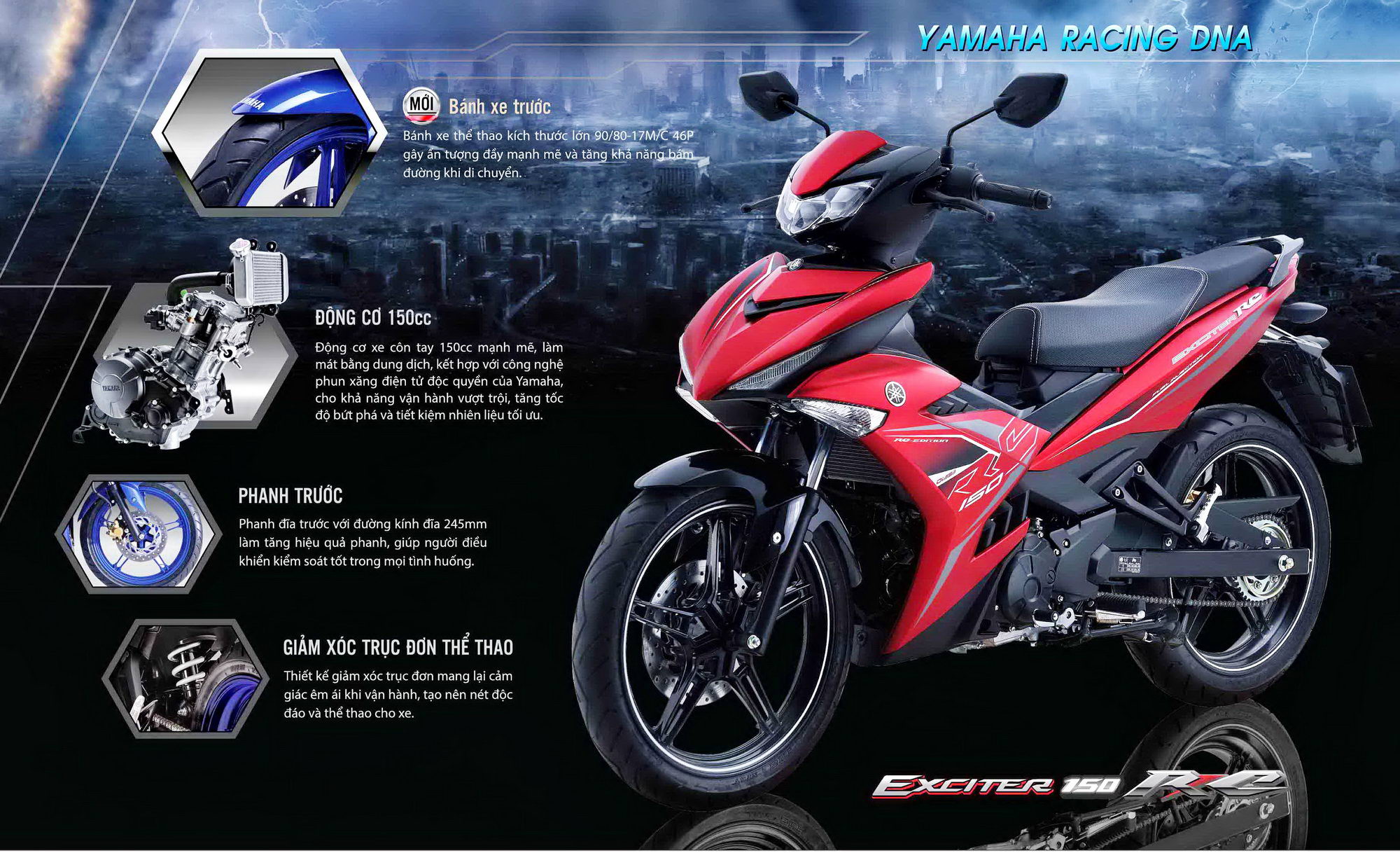 泰国Yamaha发布新一代高性能弯樑Exciter150