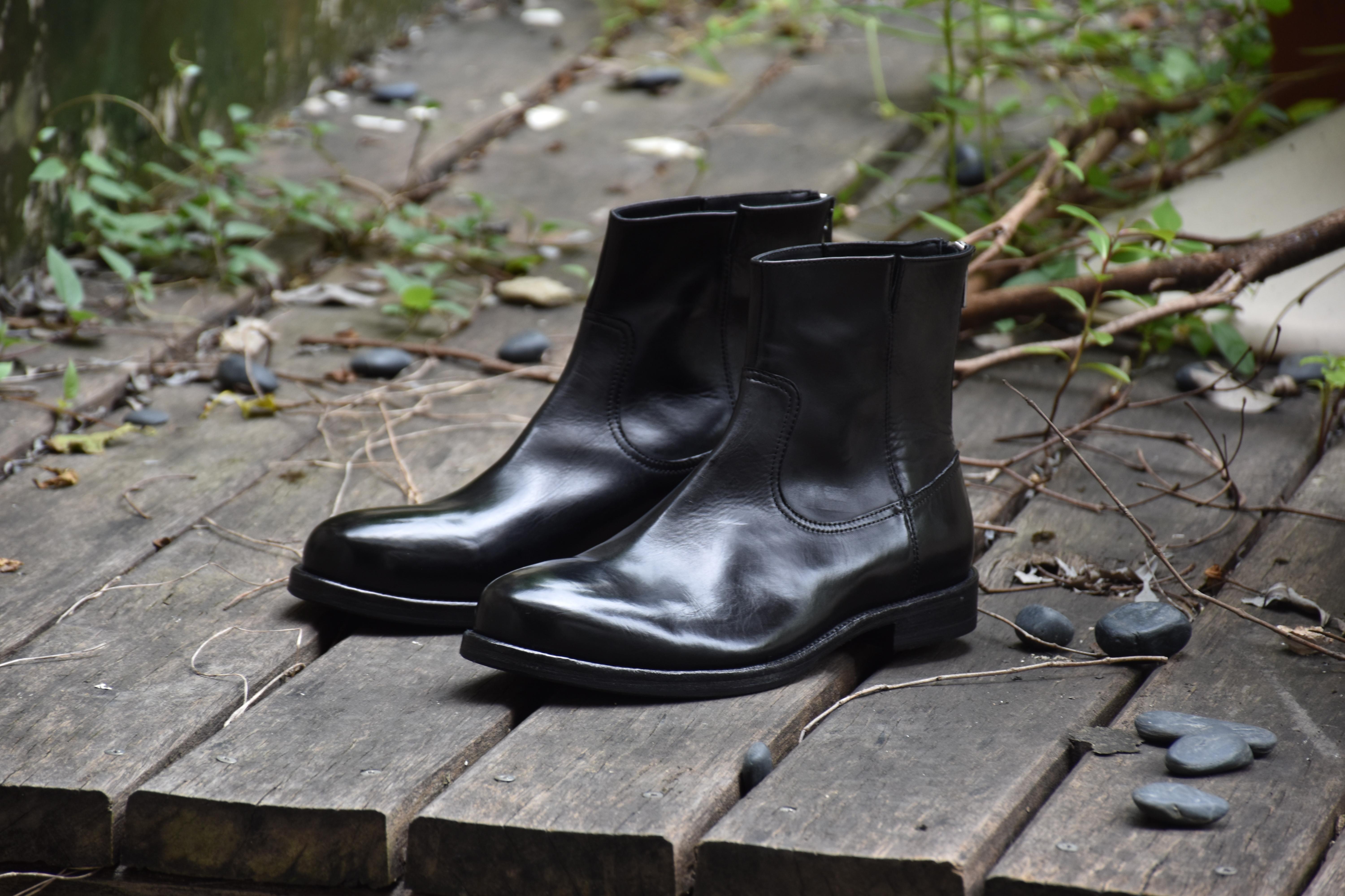 传统皮鞋制作过程,水洗手工皮鞋