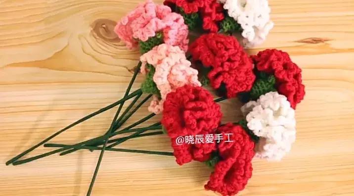 母亲节康乃馨花束该怎么搭配包装,钩针康乃馨花束教程