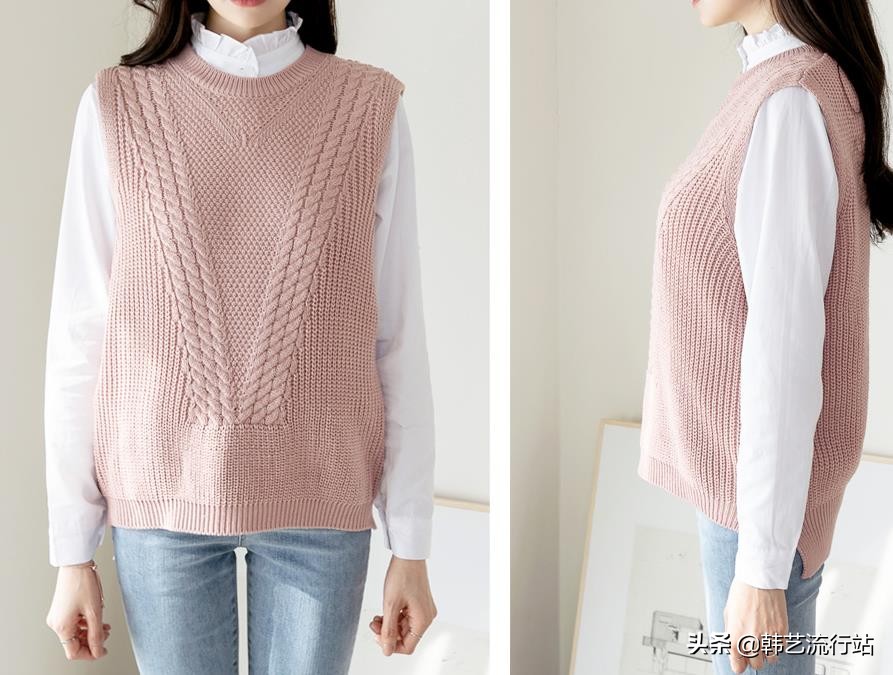 韩版穿搭女装高级感春,女装毛衣新款韩风搭配