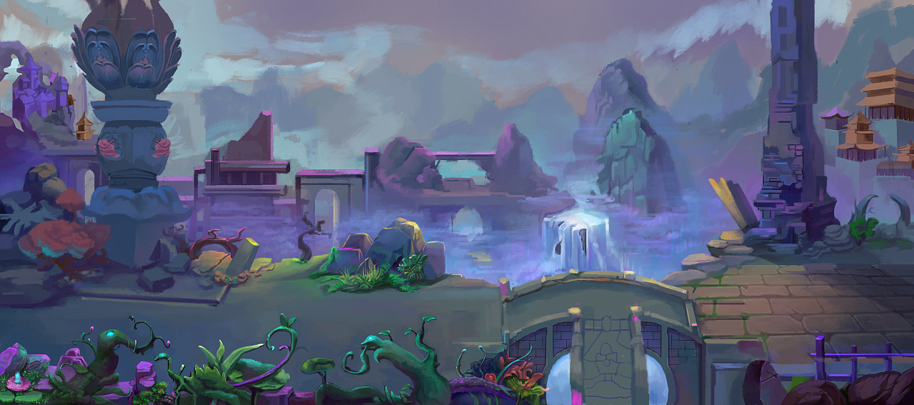 王者荣耀英雄原画横版,北极星神黛安娜横版原画