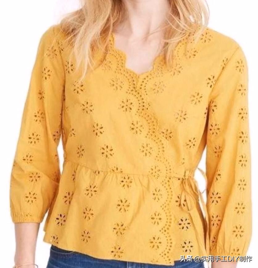 时尚原创设计蕾丝上衣,设计师款棉麻蕾丝上衣夏