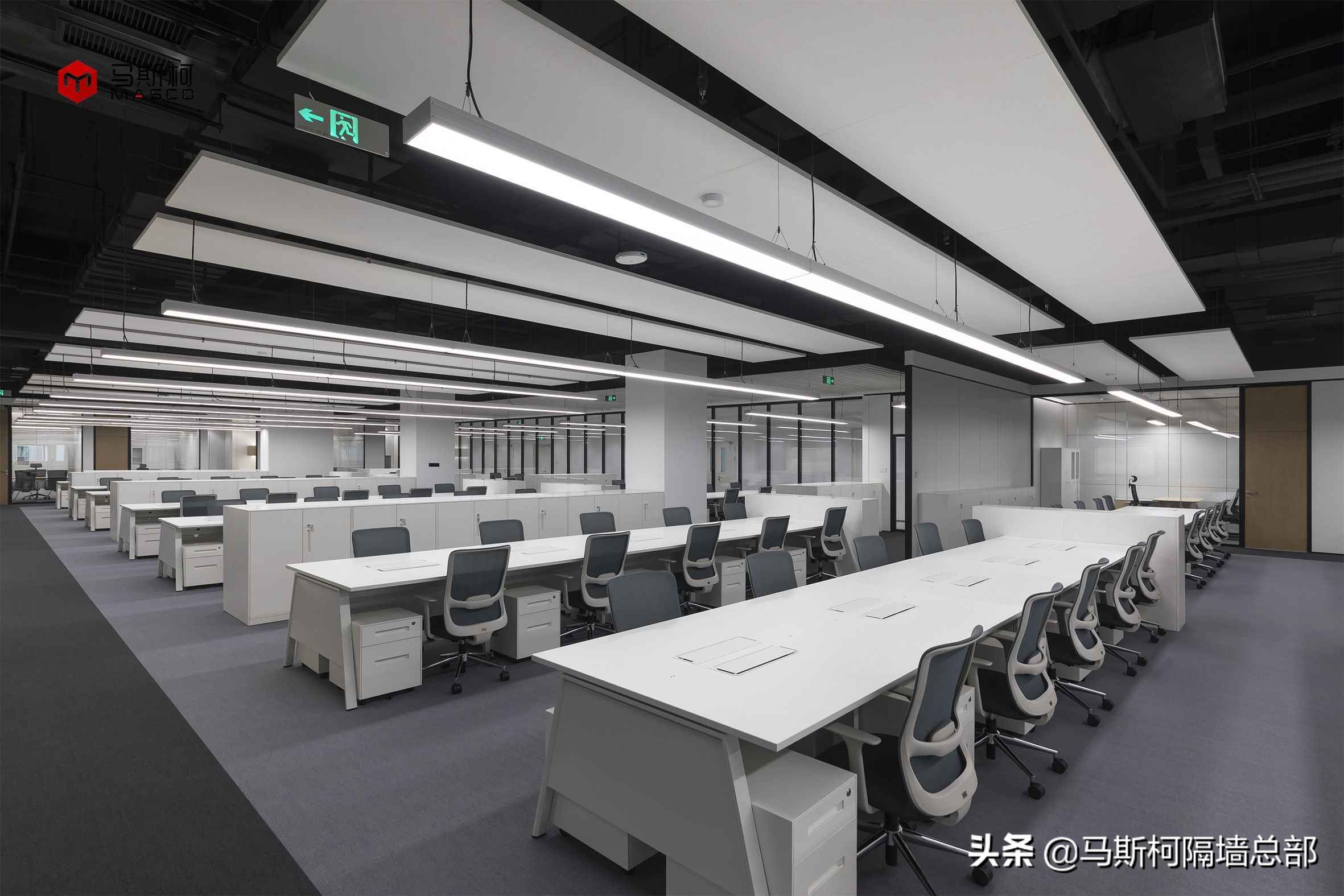 办公室防火玻璃隔断图片,办公室断桥铝防火大玻璃隔断